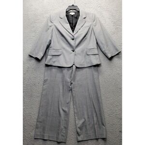 LOFT 2 Piece Suit Jacket & Marisa Pants Womens 14/12 Gray Formal Single Breasted